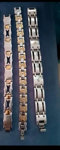 PULSEIRA AÇO MAGNÉTICO FOLHEADO A OURO