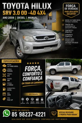 Toyota Hilux CD D4-d 4X4 2.5 16V 102cv TB Dies. 2009