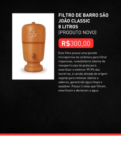 FILTRO DE BARRO JOÃO CLASSIC