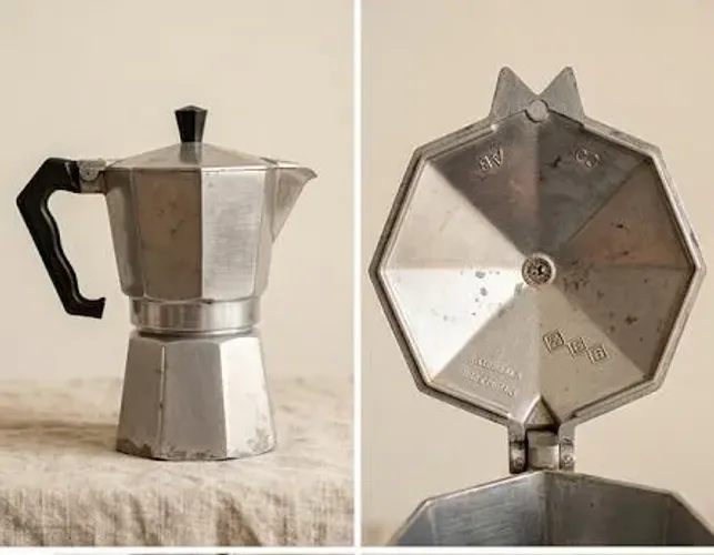 Cafeteira Italiana em Alumínio (Moka) - Café Expresso Tradicional. Ítem colecionável