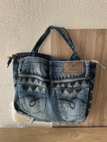Bolsa Artesanal Exclusiva Jeans Única Estilosa Linda ! Campinas-sp