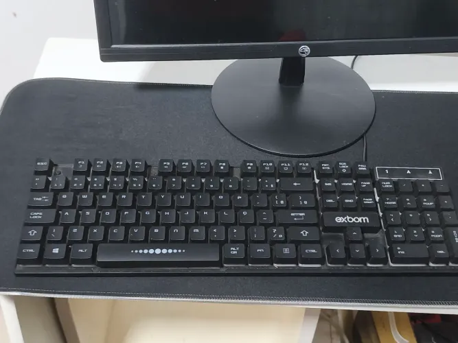 Kit PC gamer monitor mouse teclado fone e tapete com led 