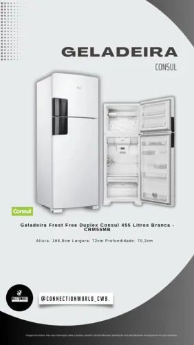 Geladeira frost free consul duplex 455L branca - Nova