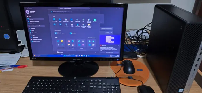 Desktop Elitedesk HP + Monitor Samsung + Teclado sem Fio 