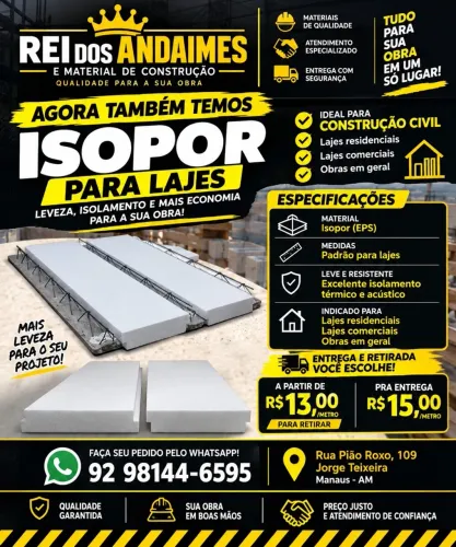 Isopor para laje pré-moldada