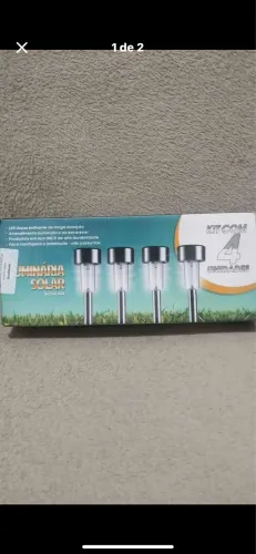 Luminária solar com bastão inox