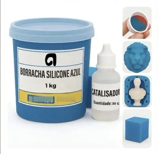 Borracha Silicone Azul Para Molde C/ Catalisador 1,030 Kg