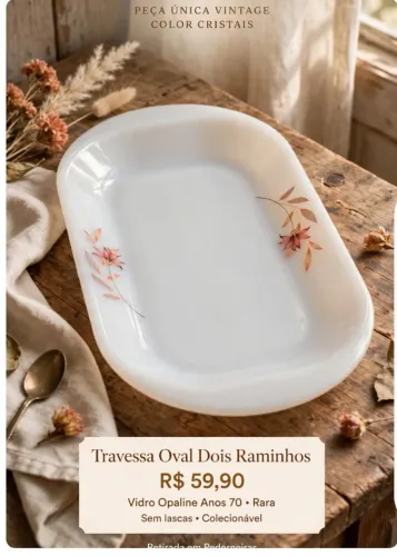 Travessa oval "Dois raminhos marca color