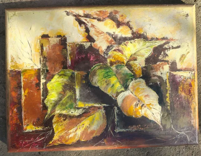 Pintura óleo Folhagem R. Manfredini. B 2005