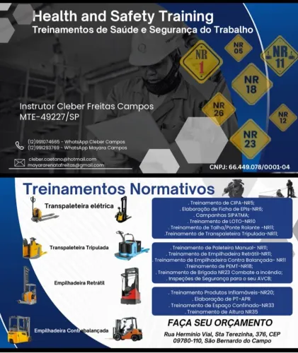 Treinamentos de Segurança do Trabalho