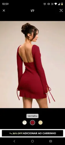 Vestido Crochê shein tamanho Pa cor vermelha novo perfeito