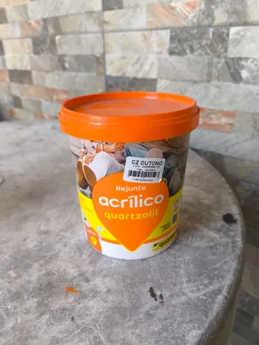 3 potes de 1 kg de Rejunte acrílico quartzolit cinza outono