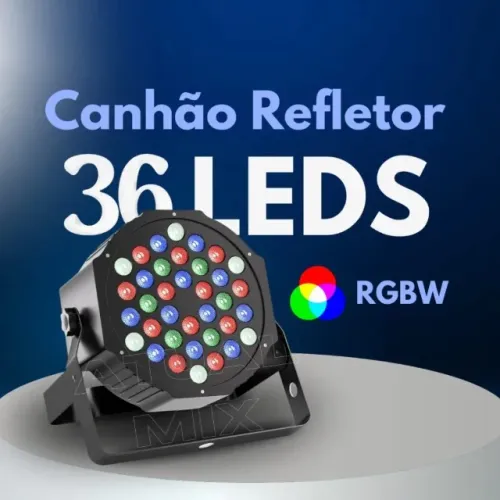 Canhão Refletor 36 Leds Refletor Rgb Bivolt Dmx Digital Slim