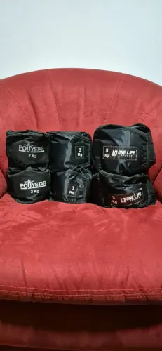 Kit de caneleiras (pares de 2kg + 3kg + 5kg) - Academia, Exercício em casa, Fisioterapia
