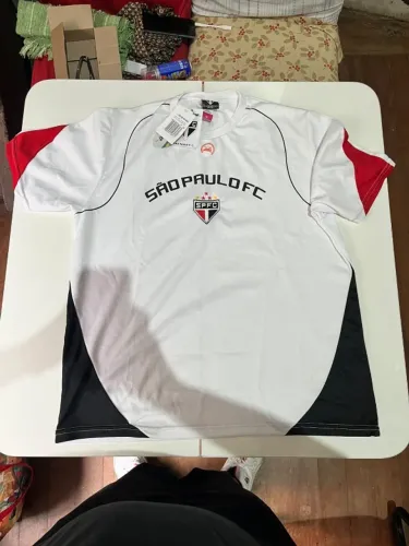 Camiseta do São Paulo FC branca, preta e vermelha - Braziline