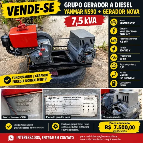 Motor de Luz Yanmar com Gerador Nova / Motor de Luz / Gerador de Luz