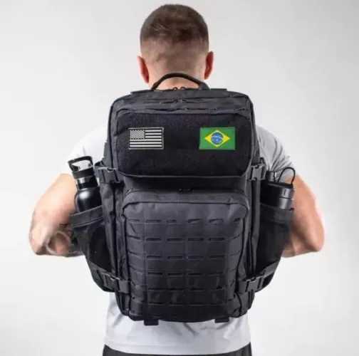 Mochila Tática Militar 50L NOVA Preta | Resistente + Impermeável