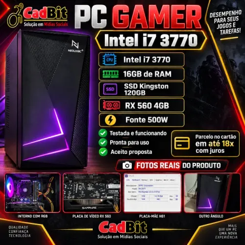 PC Gamer Intel i7 3770 | 16GB RAM | RX 560 4GB