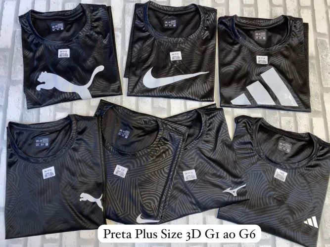 camisas 3D plus sizes do g1 ao g6