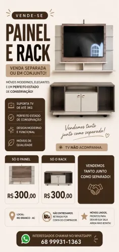 Vendo Móveis Seminovos - Painel de Tv e Hack