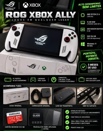 ROG XBOX ALLY 512 + SD 512 COMPLETO