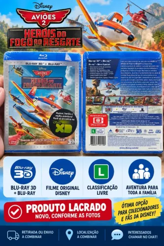 Blu-Ray 3D Aviões 2 Heróis Do Fogo Ao Resgate