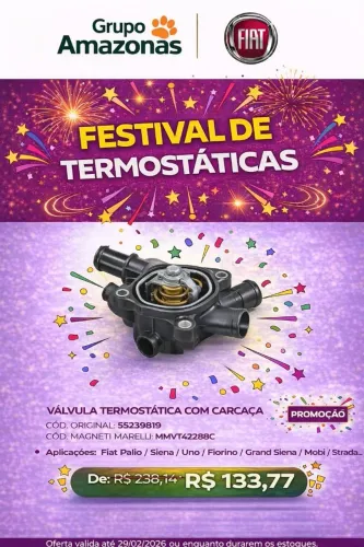Valvula termostatica com carcaça Fiat palio /uno Siena nova 