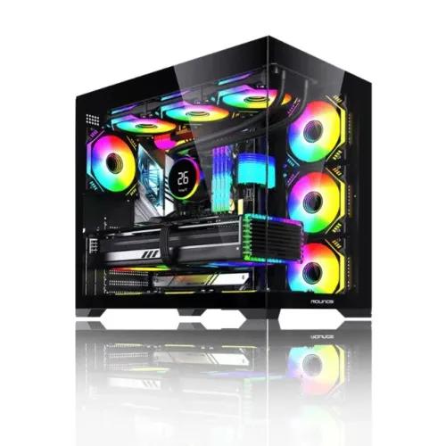 GABINETE GAMER ROUND5 GENOS BLACK ATX (FANS NÃO INCLUSAS) NOVO LACRADO!