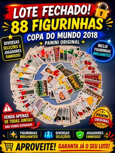 88 Figurinhas Copa do Mundo 2018 Panini com Brilhantes
