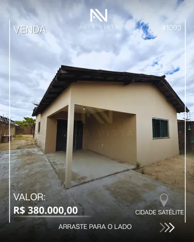 Casa R$380 mil na Cidade Satélite Boa Vista