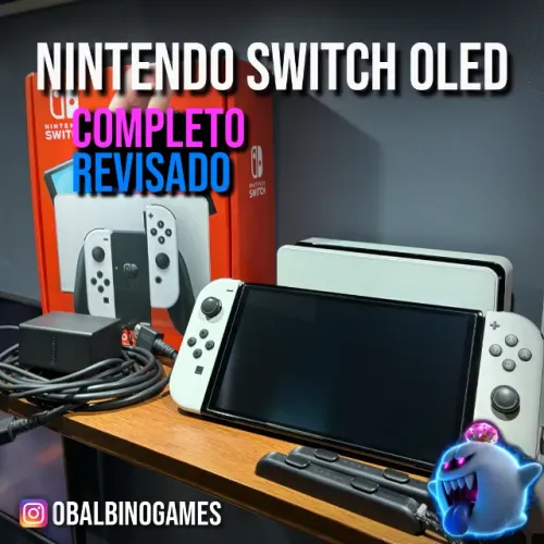 Nintendo Switch OLED Desbloqueado 256GB - Completo e Revisado.