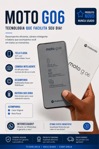 MOTO G 06, 128GB NOVO NUNCA USADO
