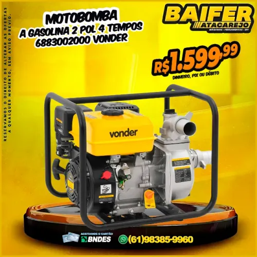 Motobomba a Gasolina 2 Pol 4 tempos * VONDER 