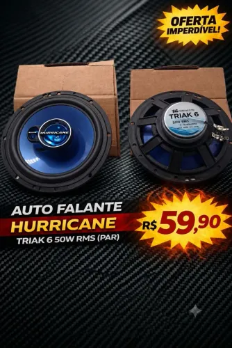 Kit Alto-falantes 6 polegadas triaxicial 50 wHurricane 