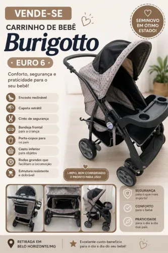 Carrinho de bebê Burigotto Euro 6