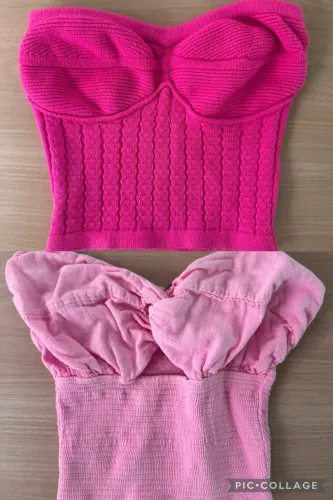 2 croppeds tube top trabalhados 