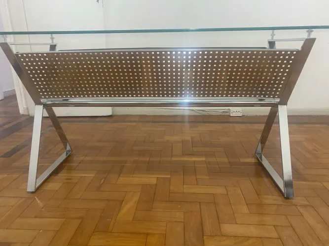 Mesa de escritório tampo de vidro