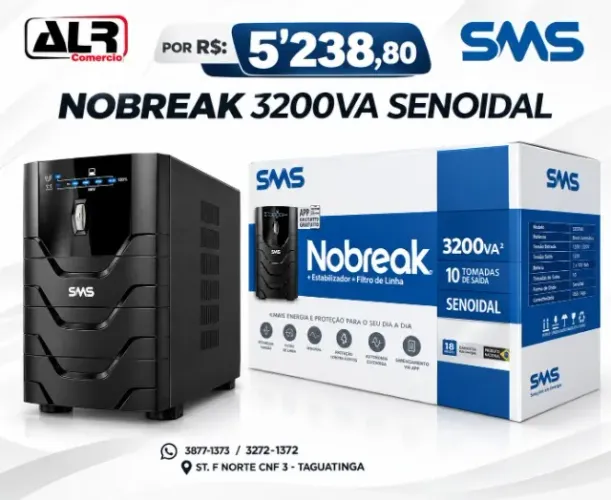 NOBREAK SENOIDAL 3200VA SMS BIVOLT