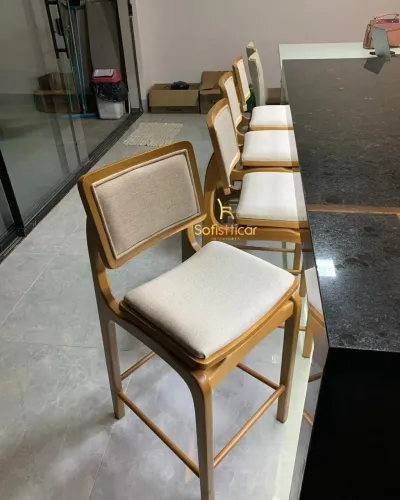 Banqueta moderna nova madeira resistente top luxo 