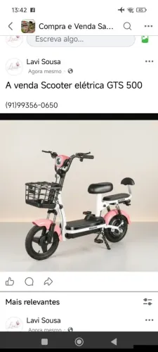A venda Scooter elétrica GTS 500, Valor R$ 5.000,00