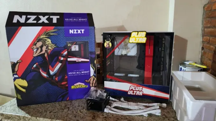 Gabinete NZXT H510i All Might Limited Edition + Conjunto Cabo Sleeved Branco