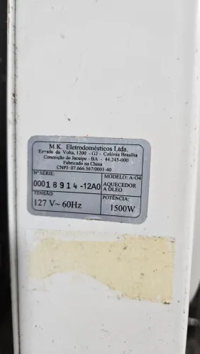 Aquecedor Mondial a oleo modelo A04