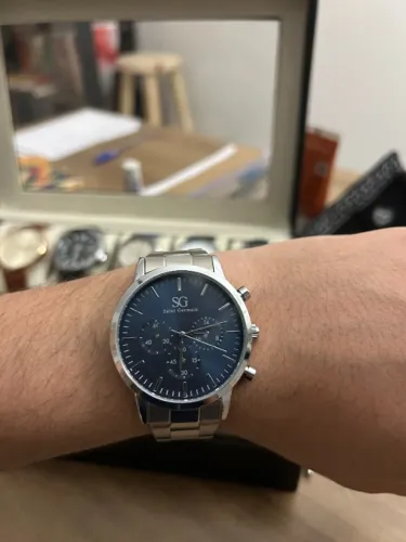 Relógio Masculino Chrono Blue Silver 42mm