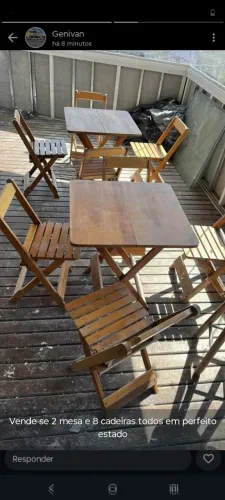 Vendendo esse kit de Jogo de cadeiras e mesas de madeira 
