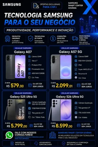 Celulares Samsung para CNPJ | Galaxy A07 e A17 com Preços Exclusivos