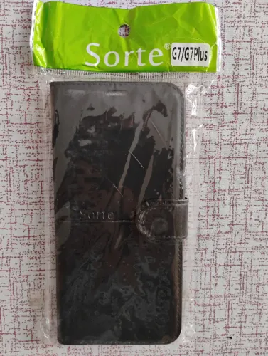 Capa carteira para Moto G7 ou G7 Plus - Preta - Seminova