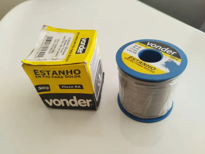 Estanho em fio para solda eletrônica 60x40 diâmetro 1.5mm Vonder 500 gramas