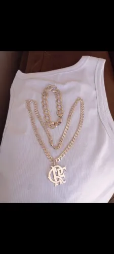 Cordão e pulseira de prata