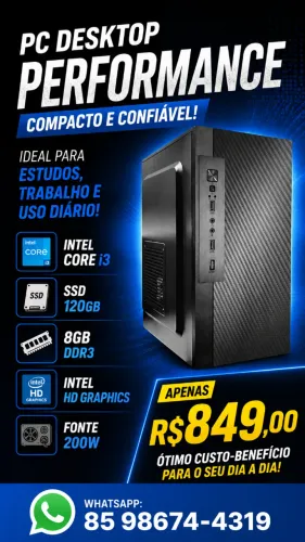 PC desktop para escritório - estudos - uso diário - 1 ano de garantia 