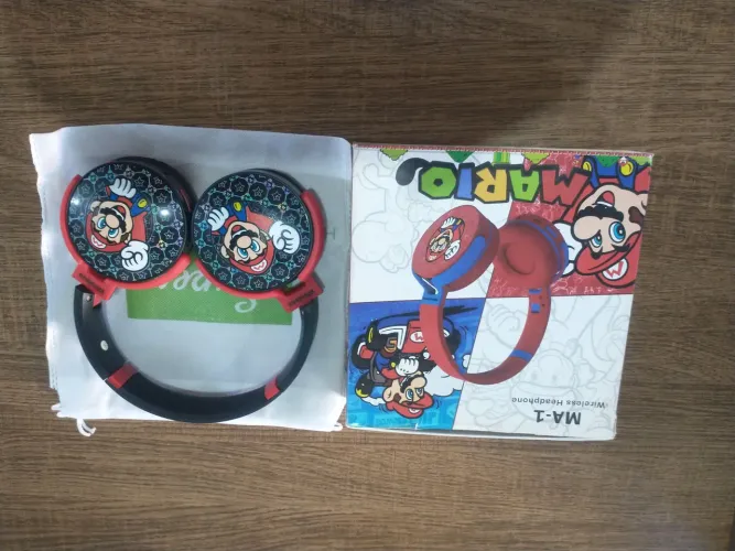 Fone de ouvido super mario Bros sem fio bluetooth headset 